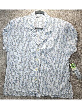 Laura Henson Vintage Blouse Top Flowing Business Secretary USA Made Women's 10